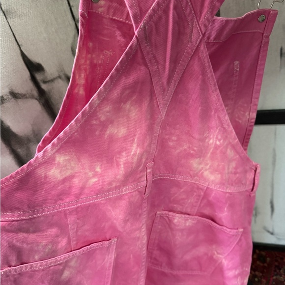 Free People Ziggy Pink Shortalls Medium - Picture 2 of 3